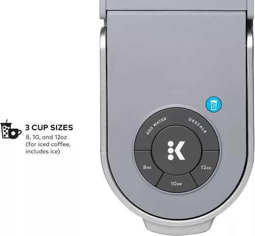 Vista 6 de Keurig K-Iced Plus - Cafetera de una sola porción, prepara café helado, se adapta a taza de viaje, depósito de agua extraíble, gris ártico (renovada)