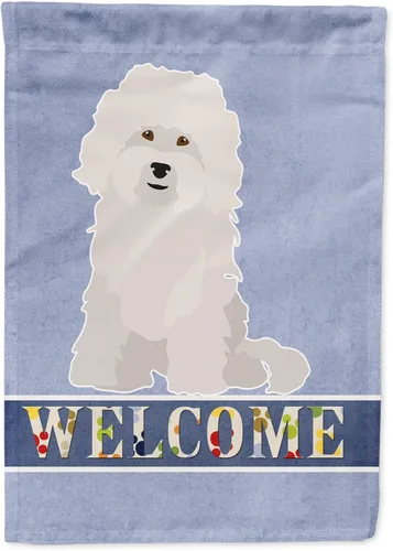 Vista 52 de Caroline's Treasures CK3645GF Bandera de bienvenida de bulldog inglés para jardín, bandera decorativa para patio exterior, obras de arte de patio