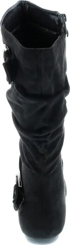 Vista 4 de Forever Link Klein-70 - Botas de tacón plano con hebilla y punta redonda cerrada para mujer
