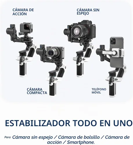 Vista 2 de FeiyuTech SCORP Mini 2 Combo Gimbal para cámara con seguimiento de IA Blanco