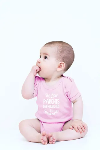 Vista 2 de CBTwear The Best Parents Get Promoted to Grandparents Baby Bodysuit - Divertido traje infantil - Humor infantil