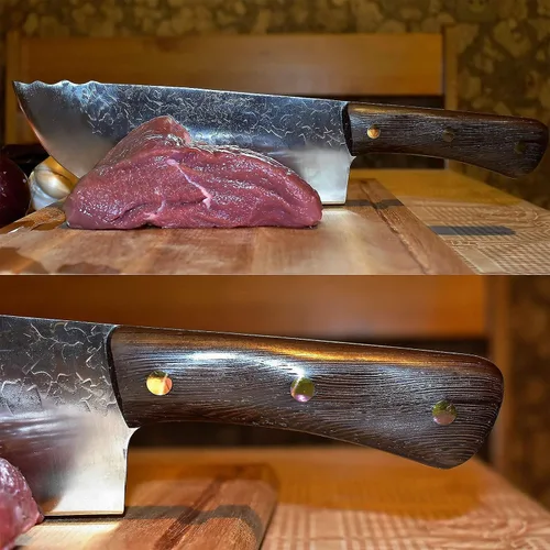 Vista 4 de DRAGON RIOT Cuchillo de carne, cuchillo de carnicero, cuchillos para barbacoa al aire libre, cuchillo de camping