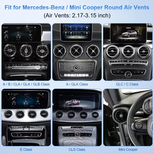 Vista 2 de 1797 Soporte de montaje de teléfono para Mercedes Benz Mini Cooper salida de aire redonda CLA CLS GLA GLB GLC A/B/C E Class Accesorios compatibles