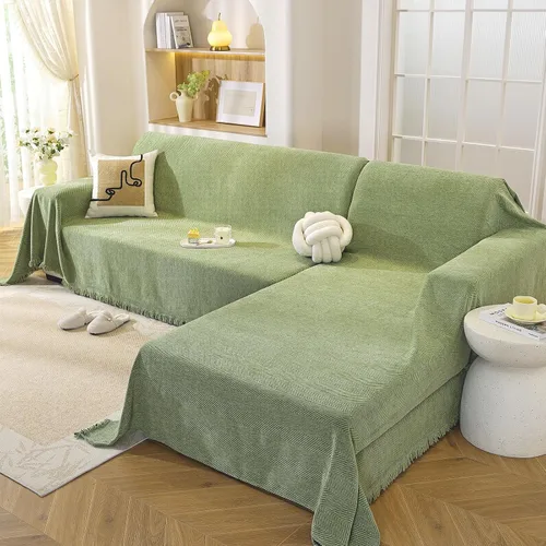 Vista 16 de OstepDecor Funda bohemia para sofá modular de 2 piezas, funda de sofá en forma de L, funda de sofá de felpilla lavable para perros, manta funda