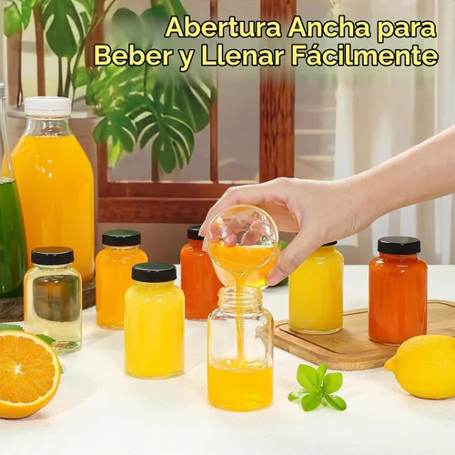 Vista 5 de KEYWING Paquete de 24 botellas de chupito pequeñas, tarros de vidrio de 4