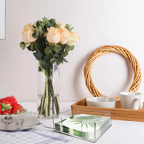 Vista 8 de Servilletero de Acrílico, Soporte de Servilletas de Acrílico para Mesa y Cocina, Servilleteros de Mesa, Bandeja de Servilletas para Baño, Cocina