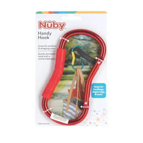 Vista 9 de Nuby Mosquetón de gancho grande y práctico con agarre suave texturizado, los colores pueden variar