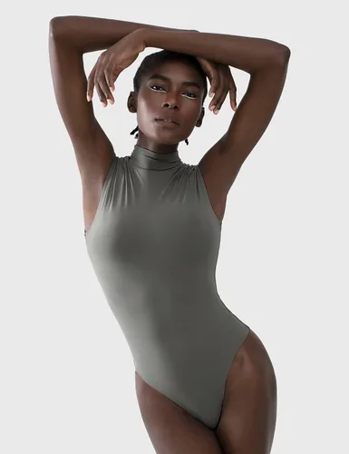 Vista 39 de PUMIEY Body sin mangas con cuello alto falso para mujer, colección Sharp