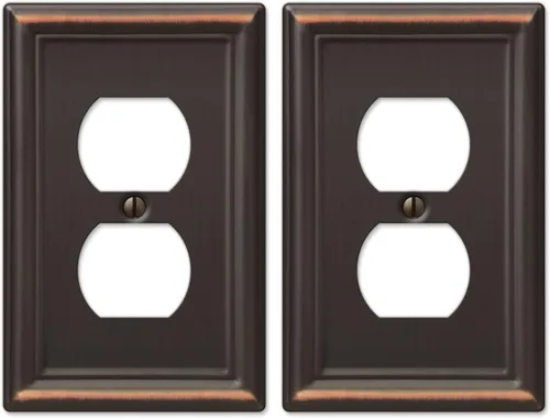 Vista 23 de Amerelle 149DDB - Placa de pared Chelsea, 1 Duplex, acero, bronce envejecido, 1 paquete