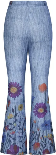 Vista 4 de Pantalones de correr para mujer, pantalones de yoga atléticos, pantalones acampanados con corte de bota, leggings hippie, con bolsillos, sin jeans