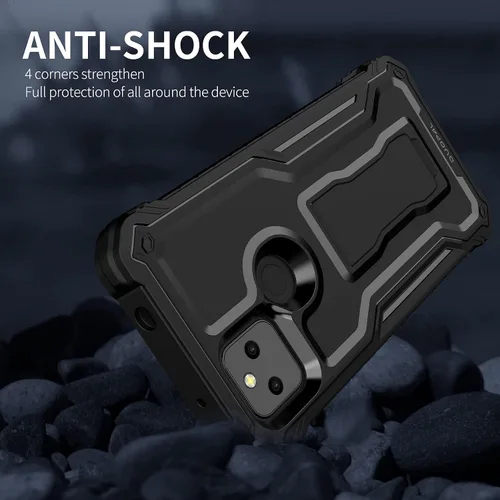 Vista 6 de Funda para Google Pixel 5A 5G, protección de grado militar a prueba de golpes con protector de pantalla HD de vidrio templado y soporte compatible