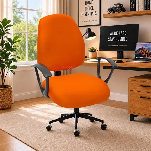 Vista 66 de Fundas elásticas resistentes al agua para sillas de computadora - Protectores lavables para respaldo giratorio y asiento para mascotas - Negro