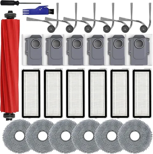 Vista 8 de Piezas de repuesto para Roborock Q7 M5/Q7 M5+/Q7 L5/Q7 L5+, 1 cepillo principal, 4 cepillos laterales, 4 filtros Hepa, 4 almohadillas de trapeador