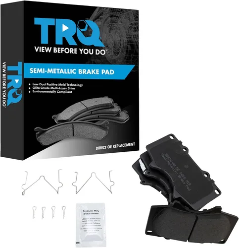 Vista 12 de TRQ Pastillas de freno delanteras semi metálicas compatibles con Ford Expedition 2018-2021 F-150 2018-2020 Lincoln Navigator 2018-2022