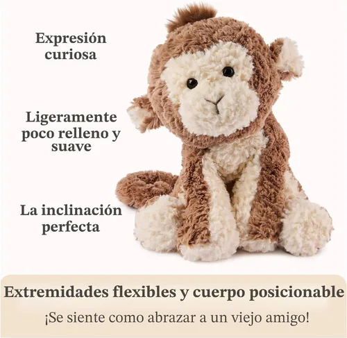 Vista 3 de GUND Cozys Collection Monkey - Peluche de mono para edades de 1 año en adelante, marrón, 10 pulgadas