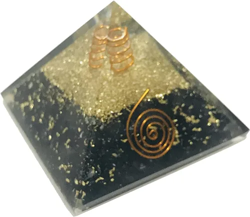 Vista 2 de Pirámides de orgonita de pirámide de orgonita de turmalina negra/generador de energía de chakra de cristal natural piedra cristalina para el estrés
