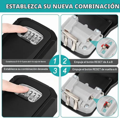 Vista 5 de Caja de bloqueo de llaves, caja de seguridad de montaje en pared