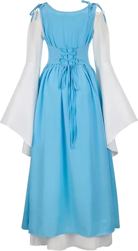 Vista 3 de Zhitunemi Renaissance Costumes for Women Dress Fairy Gothic Gown Chemise Peasant Dress Medieval Costume