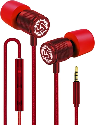 Vista 44 de LUDOS Auriculares con cable ultra intraauriculares, 5 años de garantía, auriculares con micrófono, auriculares con cancelación de ruido, espuma