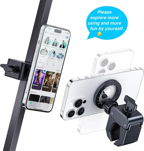 Vista 4 de Soporte de teléfono para cochecito MagSafe, soporte magnético para teléfono compatible con iPhone 17/16/15/14/13/12 Series