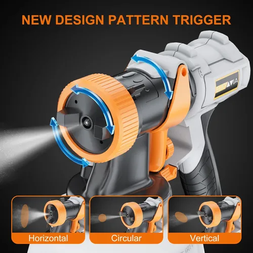 Vista 4 de Pulverizador de Pintura Mejorado - BATAVIA 700W HVLP Pistola de Pintura de Alta Potencia con Manguera de Aire de 1.83 m, 4 Boquillas y 3 Patrones