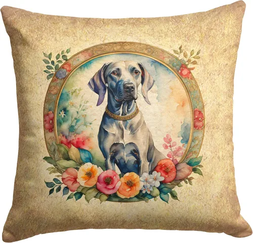 Vista 74 de Caroline's Treasures DAC2072PW1414 Affenpinscher and Flowers - Almohada decorativa de tela, lavable a máquina, para interiores y exteriores