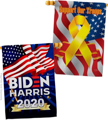 Vista 24 de Biden Harris Flag Vote President 2020 - Juego de banderas para casa de jardín, demócrata patriótico, republicano, fiesta de té, bandera