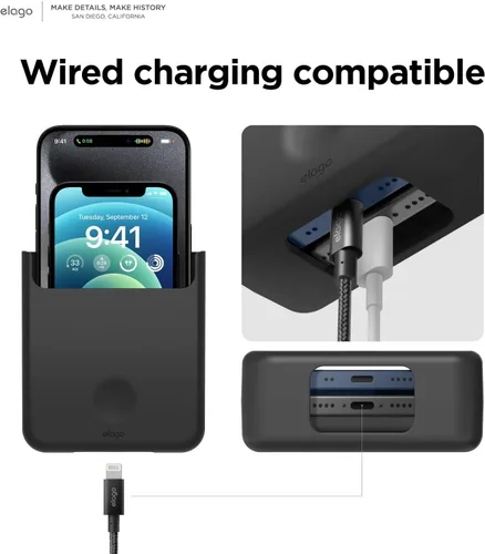 Vista 3 de elago Soporte para teléfono compatible con todos los modelos de teléfono: montaje con tornillo, carga con cable disponible, organizador