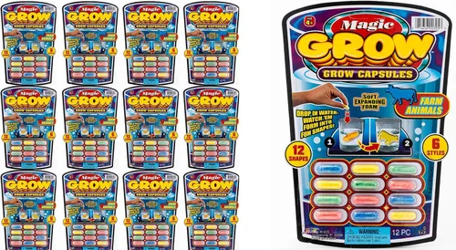 Vista 7 de JA-RU Magic Grow Cápsulas para niños (paquete de 2, 24 cápsulas surtidas) Juguetes de cultivo de agua, criaturas marinas de espuma, dinosaurios