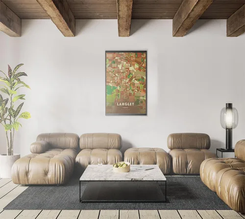 Vista 2 de MG Global Lienzo colgante moderno de LANGLEY CANADA Farmhouse 8 x 12 12 x 18 16 x 24 20 x 30 24 24 x 36 pulgadas, arte de pared de ciudad colorido