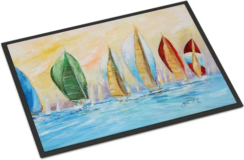 Vista 149 de Caroline's Treasures JMK1017JMAT - Tapete de caza de rana garza azul, 24 x 36 pulgadas, tapete para puerta delantera, interior y exterior