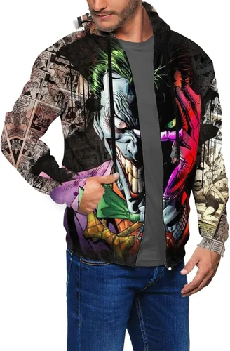 Vista 2 de DIYYAO The Joker - Sudadera con capucha y cremallera para hombre, con bolsillo