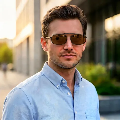 Vista 8 de Eyekepper Gafas de sol con clip para hombre, lentes marrones, 2.047 x 1.260