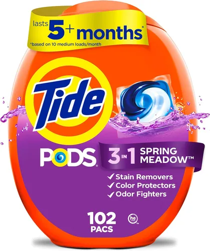 Vista 34 de Tide PODS detergente para ropa en cápsulas, removedor de manchas 3 en 1, combatiente de olores, protector de color, 42 unidades, compatible con HE