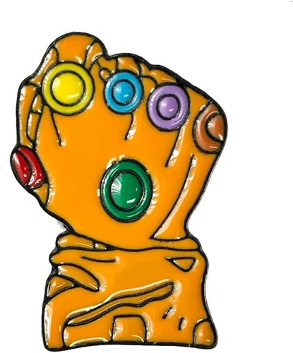 Vista 4 de OYSTERBOY 3 broches de esmalte de calidad premium Thanos el infinito guantelete guante ojo de Agamotto Super héroes símbolo para cosplay disfraz