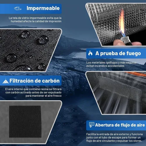 Vista 7 de Cubierta de resina para impresora 3D con ventilación, cubierta de tienda ventilada para impresora 3D, elimina olores, a prueba de polvo, aísla