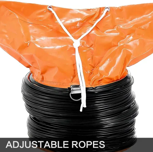 Vista 5 de Manguera flexible de PVC, manguera de conducto HVAC ignífuga para ventilador con cuerda ajustable y anillo en D, fácil almacenamiento