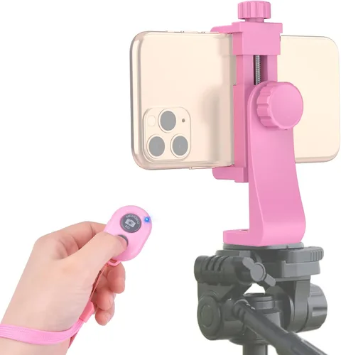 Vista 11 de Adaptador universal de trípode para teléfono con control remoto de cámara inalámbrico, soporte para teléfono celular con abrazadera ajustable