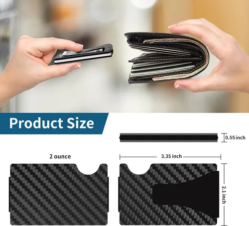 Vista 3 de Cartera minimalista, Cartera de fibra de carbono, Minimalista