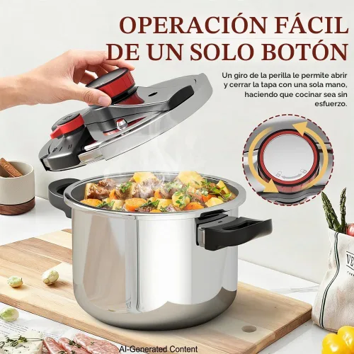 Vista 2 de BreeRainz 304 Olla a presión de acero inoxidable 8.45QT