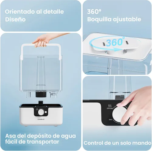 Vista 7 de CHIVALZ Humidificadores de 6L para Dormitorio, Habitación Grande, Hogar, Humidificadores de Niebla Fría de Llenado Superior para Guardería de Bebé