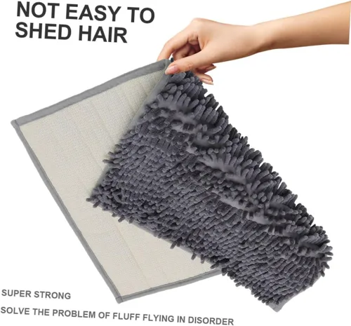 Vista 6 de Chenille Bathroom Rug 40x60 CM Polyester Non-Slip Absorbent Mat