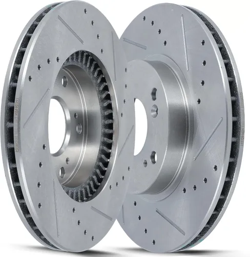 Vista 35 de SCITOO Rotores de freno trasero para Honda para CR-V 2002-2004 Frenos de disco perforados y ranurados Rotores de reemplazo: 31304