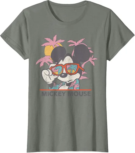 Vista 10 de Disney Mickey and Friends Mickey Mouse Tropical Retrato Camiseta S Negro