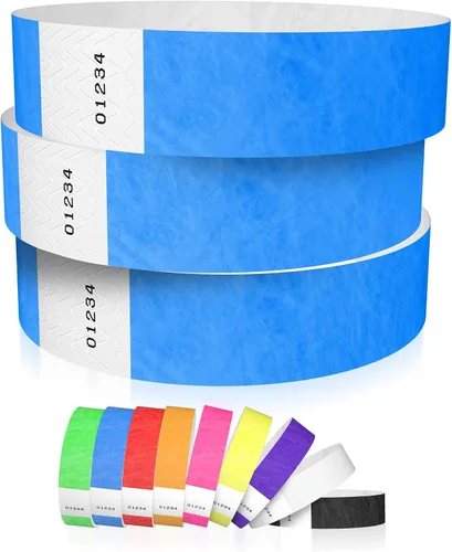Vista 12 de 600 Pulseras Tyvek Negras WristCo para Eventos - Pulseras de Papel Cómodas Resistentes a Desgarros Brazaletes de Identificación para Muñeca