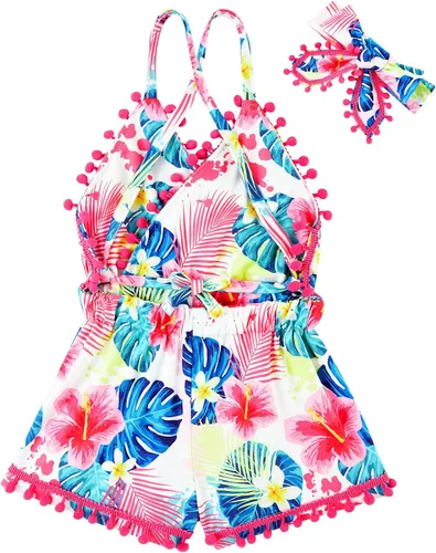 Vista 28 de UNICOMIDEA 6M-3T Traje sin espalda para bebé niña traje mameluco con diadema