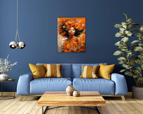 Vista 284 de Arte de pared afroamericano, decoración de rey y reina bailarín negro para sala de estar, arte de pareja de amor negro para dormitorio, lienzo