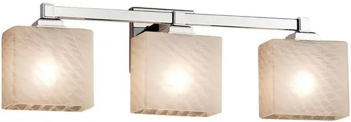 Vista 2 de Fusion Regency - Barra de baño de 3 luces - Pantalla rectangular - Crackle esmerilado, FSN-8433-55-SEED-DBRZ