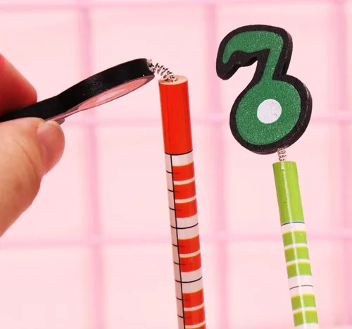 Vista 5 de 12 lápices temáticos de música, lápices de notas musicales, lápices de madera para niños, lápices de rayas de colores, lápices de rayas