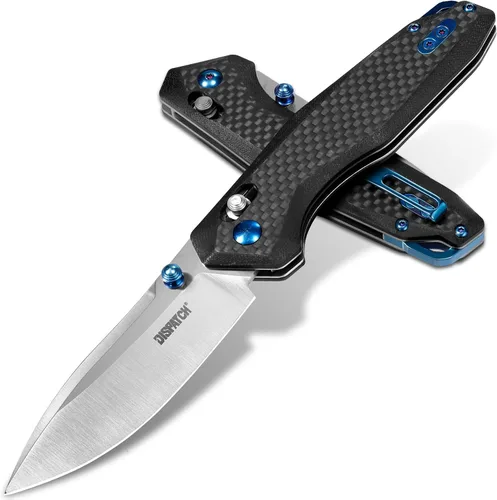 Vista 9 de Dispatch Axis Lock - Cuchillo de bolsillo plegable con clip, hoja de punta de gota de acero D2 de 3.46 pulgadas y mango G10, cuchillos de bloqueo